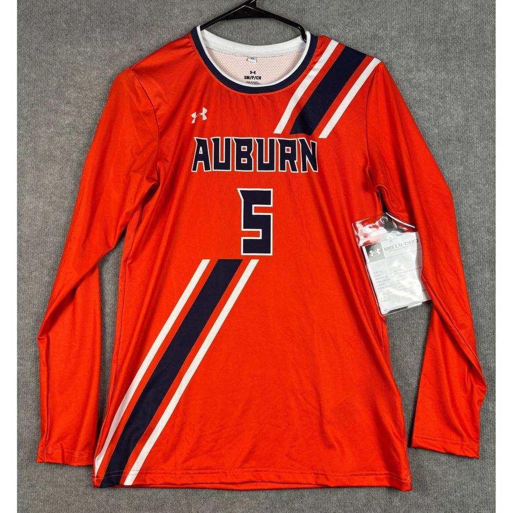 Under Armour‎ Auburn Gametime LS Crew Soccer Jersey Orange Adult Small #5